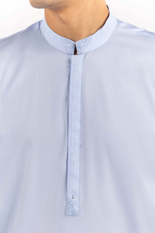 UAE -Sky Blue Basic Embroidered Shalwar Kameez Suit SK-E22-013