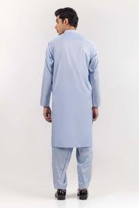 UAE -Sky Blue Basic Embroidered Shalwar Kameez Suit SK-E22-013