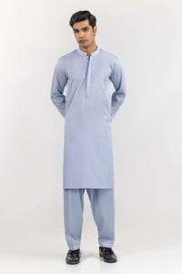UAE -Sky Blue Basic Embroidered Shalwar Kameez Suit SK-E22-013