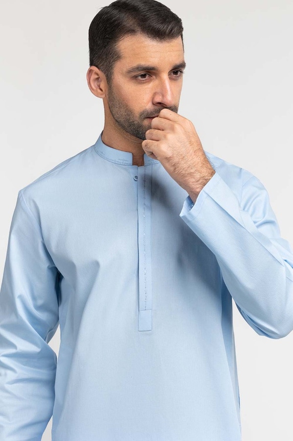 UAE -Sky Blue Embroidered Kurta KR-EMB24-002