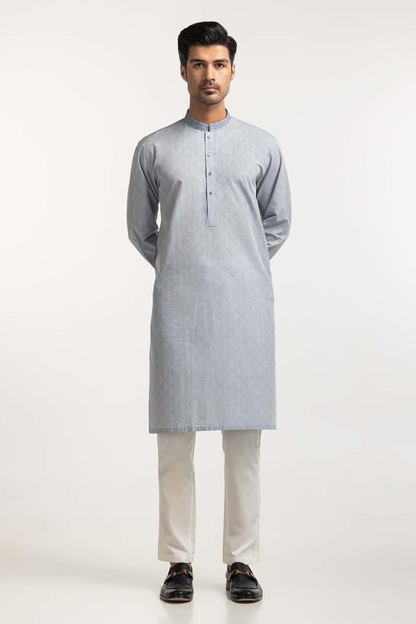 UAE -Sky Blue Embroidered Kurta KR-EMB24-039