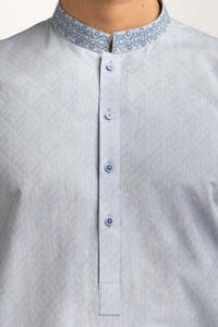 UAE -Sky Blue Embroidered Kurta KR-EMB24-039