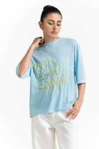 UAE -Sky Blue Knit T-Shirt 231-213-025
