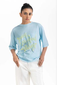 UAE -Sky Blue Knit T-Shirt 231-213-025