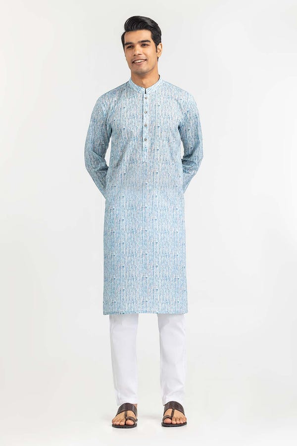 UAE -Sky Blue Printed Kurta KR-PLN22-088