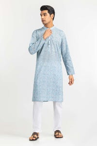 UAE -Sky Blue Printed Kurta KR-PLN22-088