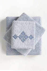 UAE -Sky 3 Pc Combed Embroidered Towel Set