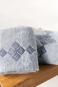 UAE -Sky 3 Pc Combed Embroidered Towel Set