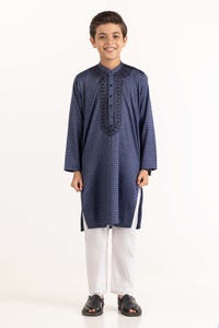 UAE -Slate Blue Embroidered Kurta KR-KEMB22-016