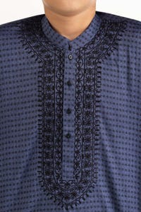UAE -Slate Blue Embroidered Kurta KR-KEMB22-016