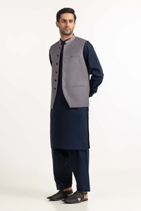 UAE -Slate Grey Basic Waist Coat WC-PD23-011