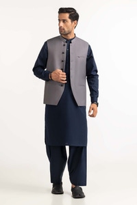 UAE -Slate Grey Basic Waist Coat WC-PD23-011