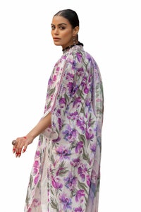 UAE -3PC Unstitched Printed Lawn Suit with Lurex Chiffon Dupatta SP-42009