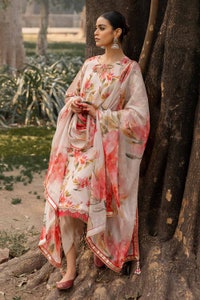 UAE -3PC Unstitched Printed Lawn Suit with Lurex Chiffon Dupatta SP-42010