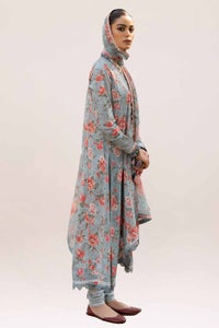 UAE -3PC Unstitched Printed Lawn Suit with Lurex Chiffon Dupatta SP-42012