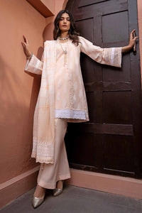 UAE -3PC Lacquer Printed Embroidered Lawn Unstitched Suit with Lacquer Printed Paper Cotton Dupatta SP-42017