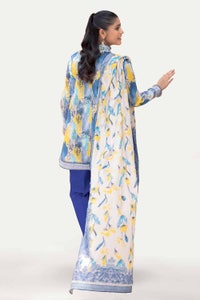 UAE -3PC Unstitched Printed Lawn Suit with Woven Stripe Dupatta SP-42037
