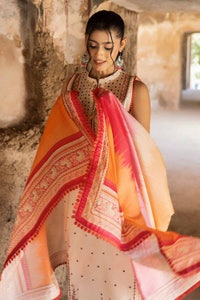 UAE -3PC Unstitched Printed Lawn Suit with Woven Stripe Dupatta SP-42038
