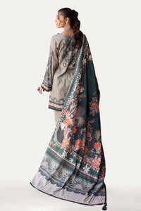 UAE -3PC Unstitched Printed Lawn Suit with Woven Stripe Dupatta SP-42039