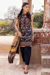 UAE -3PC Unstitched Printed Lawn Suit with Woven Stripe Dupatta SP-42041