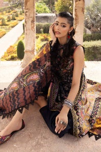 UAE -3PC Unstitched Printed Lawn Suit with Woven Stripe Dupatta SP-42041