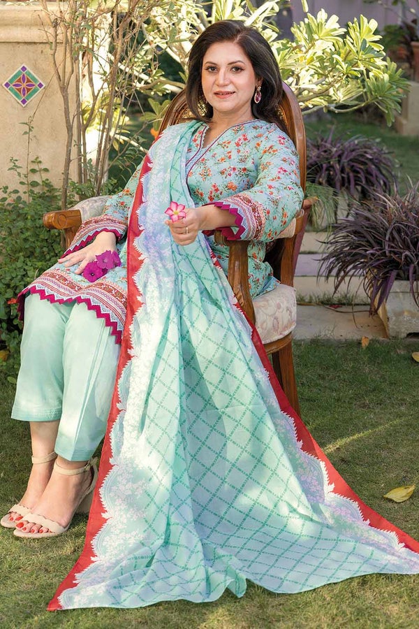 UAE -3PC Lawn Unstitched Digital Printed Suit CL-32063