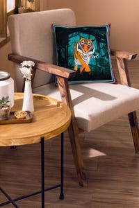 UAE -Tiger Digital Velveteen Square Cushion Cover