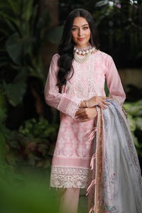 UAE -3PC Embroidered Paper Cotton Unstitched Suit with Digital Printed Silk Dupatta and Inner SSM-42001