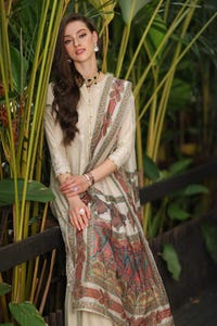 UAE -3PC Embroidered Lawn Unstitched Suit with Digital Printed Tissue Silk Dupatta SSM-42011