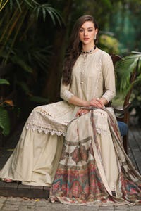 UAE -3PC Embroidered Lawn Unstitched Suit with Digital Printed Tissue Silk Dupatta SSM-42011