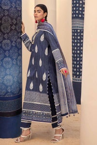 UAE -3PC Unstitched Embroidered Printed Lawn Suit with Zari Stripe Dupatta ST-42007