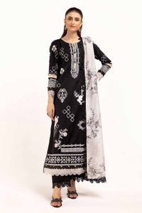 UAE -3 Piece Unstitched Embroidered Khaddar Suit with Printed Zari Jacquard Dupatta ST-42010