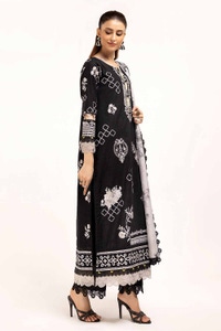 UAE -3 Piece Unstitched Embroidered Khaddar Suit with Printed Zari Jacquard Dupatta ST-42010