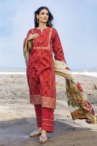 UAE -3PC Jacquard Digital Printed Unstitched Suit MJ-32051