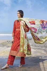 UAE -3PC Jacquard Digital Printed Unstitched Suit MJ-32051