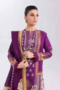 UAE -2 Piece Unstitched Embroidered Printed Cambric Shirt with Lawn Dupatta TCE-42003