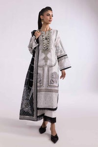 UAE -2 Piece Unstitched Embroidered Printed Cambric Shirt with Lawn Dupatta TCE-42004