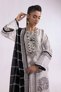 UAE -2 Piece Unstitched Embroidered Printed Cambric Shirt with Lawn Dupatta TCE-42004