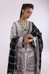 UAE -2 Piece Unstitched Embroidered Printed Cambric Shirt with Lawn Dupatta TCE-42004