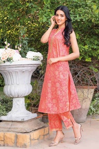 UAE -2PC Lawn Suit Unstitched Gold Printed Shirt Trouser TL-32045