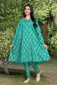 UAE -2PC Lawn Suit Unstitched Gold Printed Shirt Trouser TL-32047