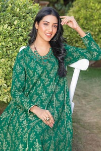 UAE -2PC Lawn Suit Unstitched Gold Printed Shirt Trouser TL-32047