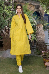UAE -2PC Lawn Suit Unstitched Gold Printed Shirt Trouser TL-32048
