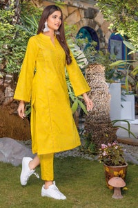 UAE -2PC Lawn Suit Unstitched Gold Printed Shirt Trouser TL-32048