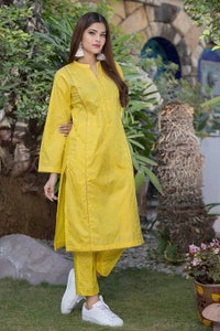 UAE -2PC Lawn Suit Unstitched Gold Printed Shirt Trouser TL-32048