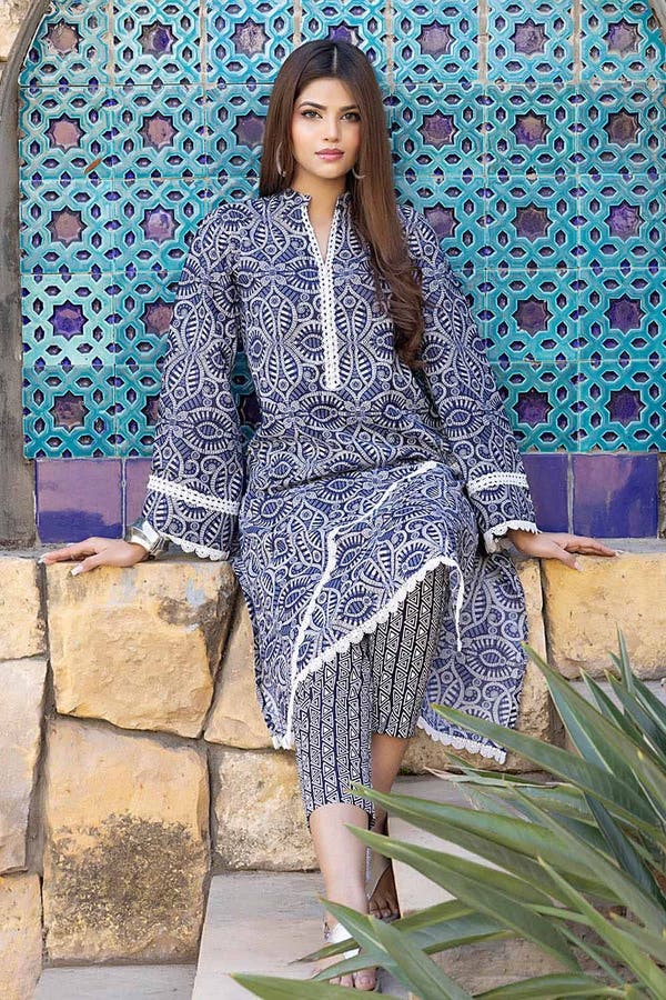 UAE -2PC Lawn Unstitched Suit Shirt Trouser TL-32053