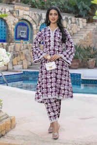 UAE -2PC Lawn Unstitched Suit Shirt Trouser TL-32054