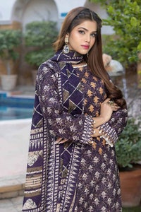 UAE -2PC Lawn Unstitched Suit Shirt Dupatta TL-32059 A