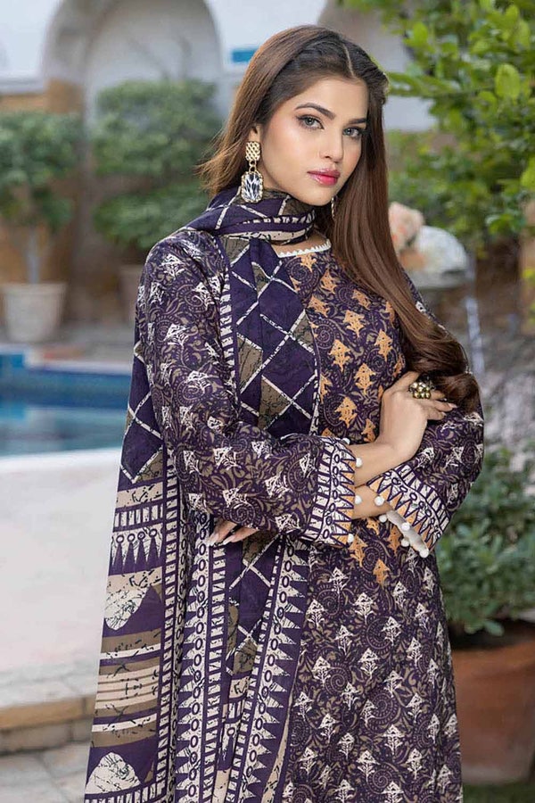 UAE -2PC Lawn Unstitched Suit Shirt Dupatta TL-32059 A