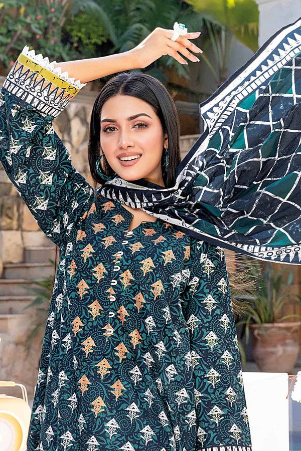 UAE -2PC Lawn Unstitched Suit Shirt Dupatta TL-32059 B
